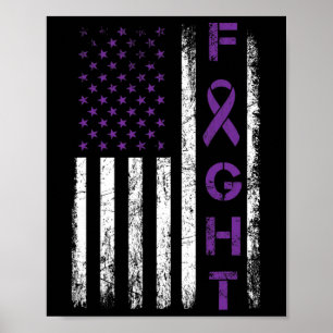 Poster Epilepsy Fighter USA Drapeau - Fight Epilepsy Awar