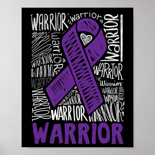 Poster Epilepsy Guerrier Soutien familial Cadeau Purple R (Devant)