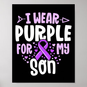 Poster Epilepsy Ribbon Je Porte Violet Pour Mon Fils Don 