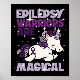 Poster Epilepsy Warrior Epileptic Day Purple Unicorn Amou