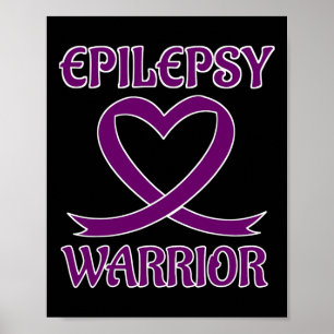 Poster Epilepsy Warrior Purple Heart Ribbon Sensibilisati