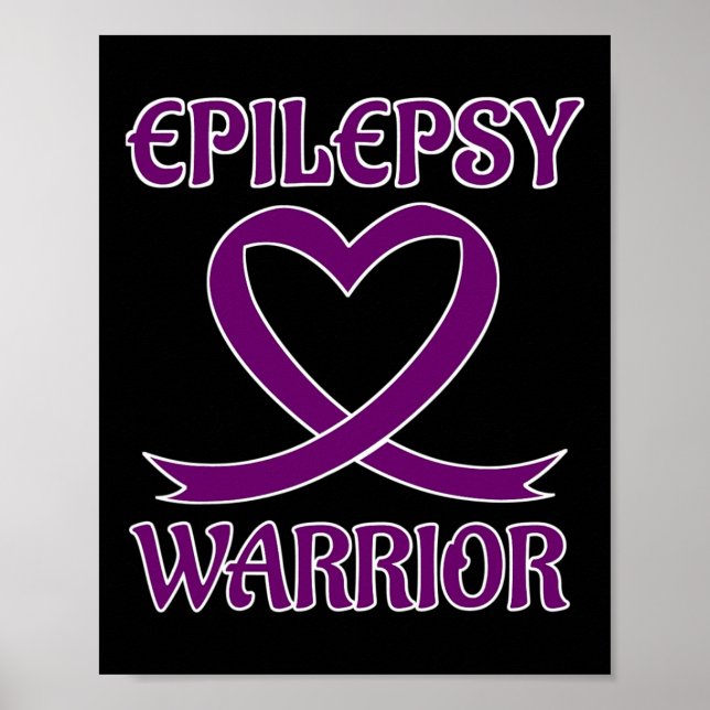 Poster Epilepsy Warrior Purple Heart Ribbon Sensibilisati (Devant)