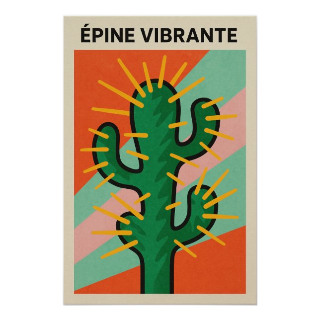Poster Épine Vibrante – L’énergie pop du désert piquant (Devant)
