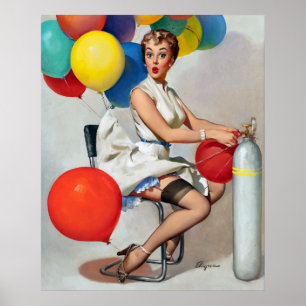 Poster Épingle de ballons vers le haut