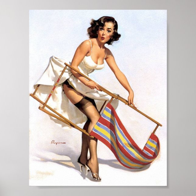 Poster Épingle de chaise de pelouse vers le haut (Devant)