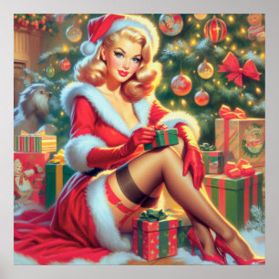 Poster Épingle de Noël Vintage