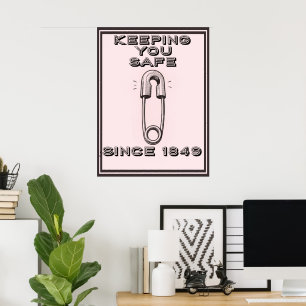 POSTER ÉPINGLE DE SÛRETÉ RÉTRO