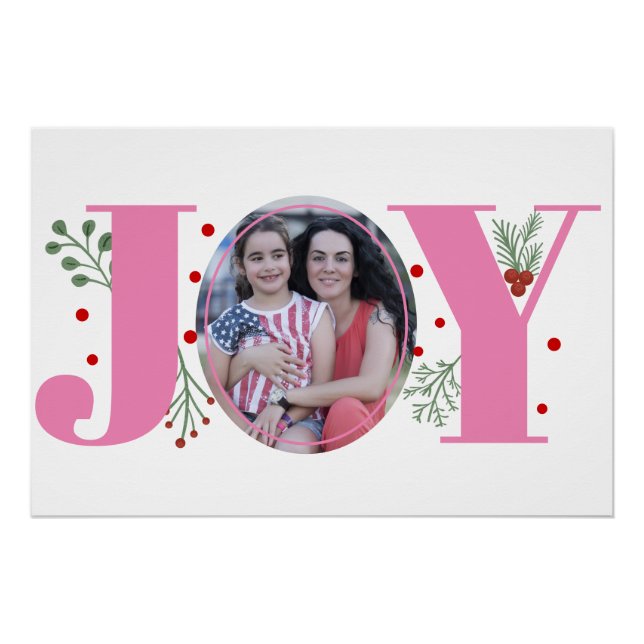 Poster Épingle et vert Joie, baies photo de Noël (Devant)