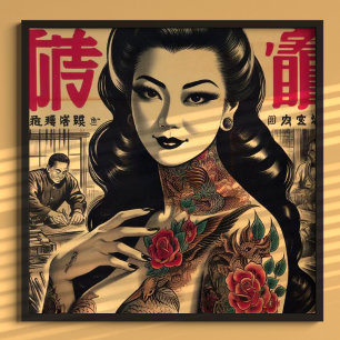 Poster Épingle japonaise tatouée