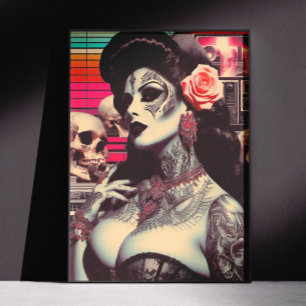 Poster Épingle synthwave flippante