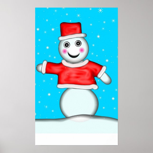 Poster Épingler le nez sur le jeu Snowman (Devant)