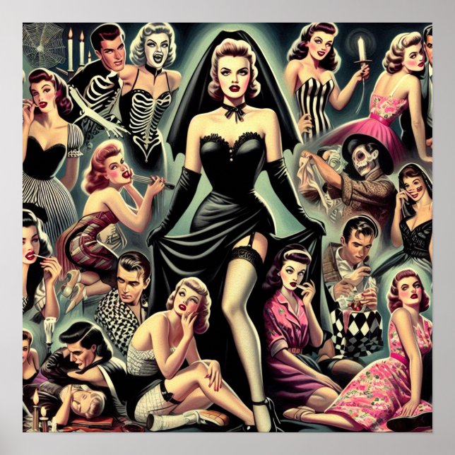 Poster Épingles de Goth vintage (Devant)