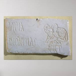 Poster Épitaphe avec un soulagement du bon berger