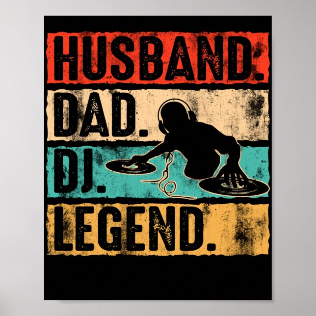 Poster Époux Papa DJ Legend DJ Disque Jockey Music Player (Devant)