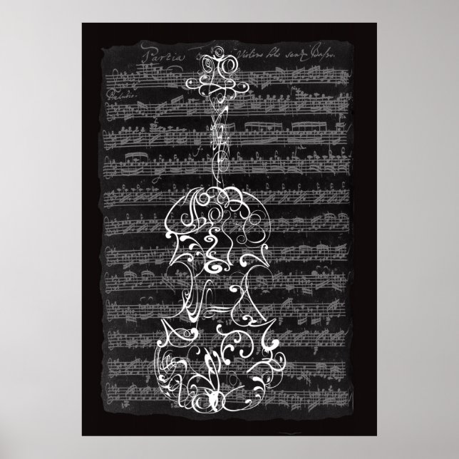 Poster Épreuve de violon sur le manuscrit Bach (Devant)