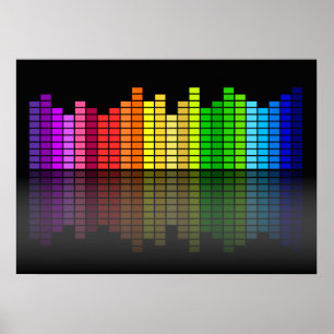 Poster Equalizer de musique colorée
