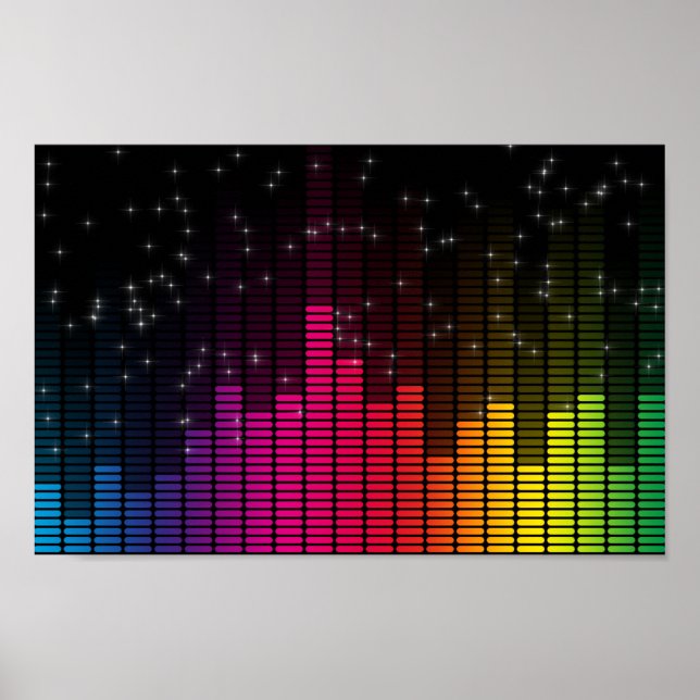 Poster Equalizer Disco Lights Music Volume (Devant)