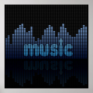 Poster Equalizer numérique Musique Wave Wall
