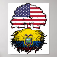 Equateur Drapeau Equatorien Américain Arbre