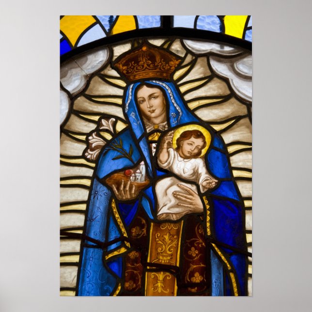 Poster Equateur, Quito. Statue de la Vierge ailée (Devant)