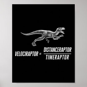 Poster Équation du Geek math Dinosaur Velociraptor V2