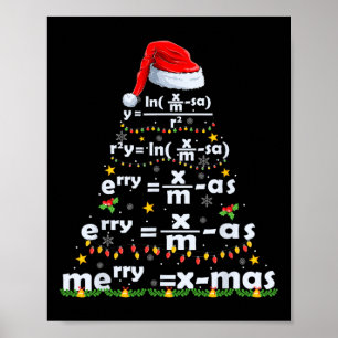 Poster Équation Math Joyeux X mas Funny Enseignant Math C