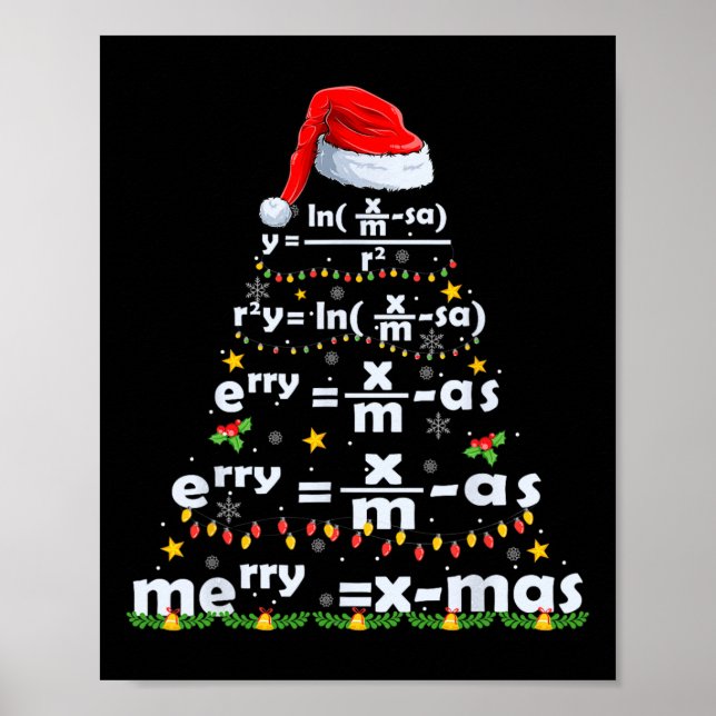 Poster Équation Math Joyeux X mas Funny Enseignant Math C (Devant)