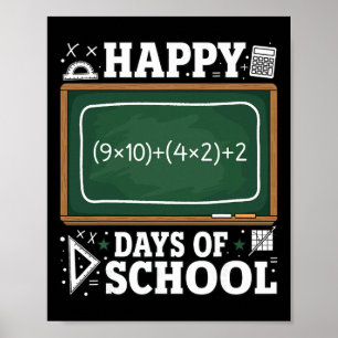 Poster Équation mathématique drôle Joyeux 100 jours d'éco