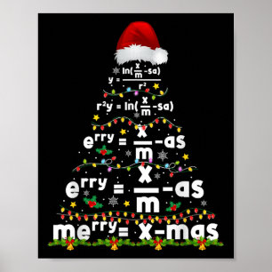 Poster Équation mathématique Joyeux Noël Saison Enseignan