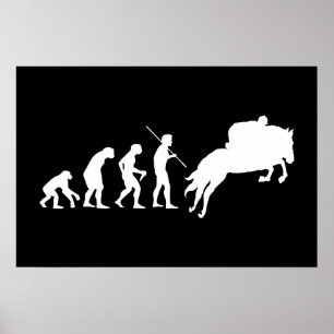 Poster Equestrian Evolution from Man to Horseback