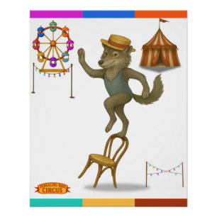 Poster Équilibre acrobatique de Rolf le loup