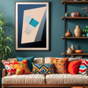 Poster Équilibre en bleu