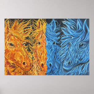 Poster Équilibre Éternel-Chevaux-Twin Flame Art-