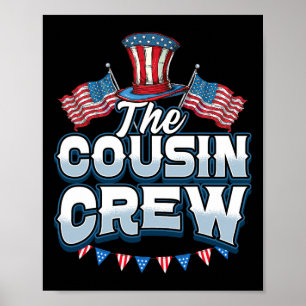 Poster Équipage 4 juillet Famille Groupe Cousin Équipage 