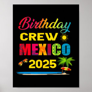 Poster Équipage d'anniversaire Mexique 2025 Croisière Vac