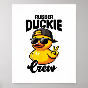 Poster Équipage de canard en caoutchouc Caneton cool Cana