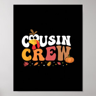 Poster Équipage de Cousin Thanksgiving Famille Matching D