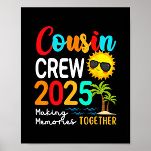 Poster Équipage de cousins 2025 Été Vacances Plage Façon