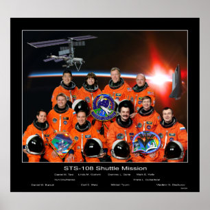 Poster Équipage de la mission de navette STS-108 avec l'é