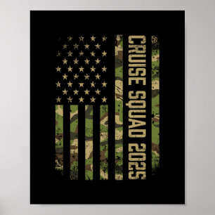 Poster Équipe Croisière Camo 2025 États-Unis Drapeau Amér