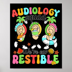 Poster Équipe d'audiologie Enthousiaste de l'été Audiolog