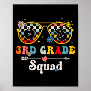 Poster Équipe de 3e année Mignonne Groovy Enseignant Élèv