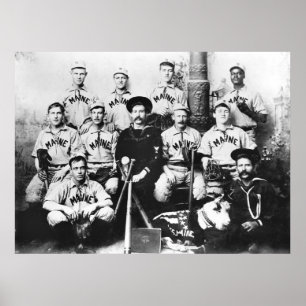 Poster Équipe de baseball d'USS Maine, 1898