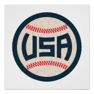 Poster Équipe de baseball USA