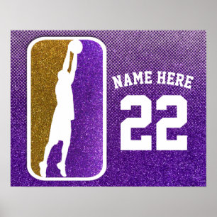 Poster Équipe de basket-ball Parties scintillant Sports C