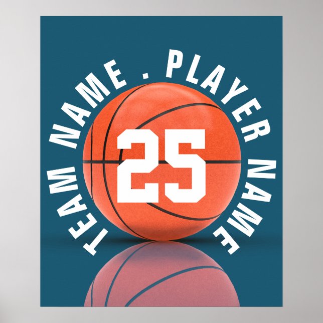 Poster Équipe de basket-ball personnalisée (Devant)