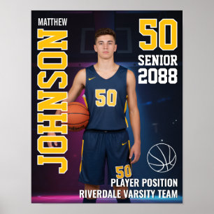 Poster Équipe de basketball senior photo d'équipe sportiv