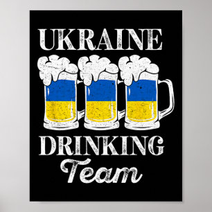 Poster Équipe de boisson d'Ukraine Drôle de fête ukrainie