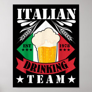 Poster Équipe de boisson italienne Boire de bière hommes 