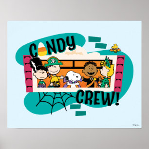 Poster Équipe de bonbons Gang de Peanuts Halloween